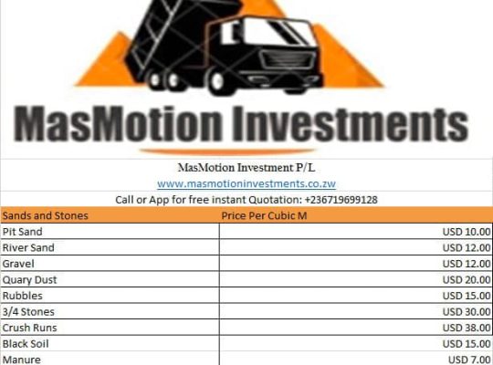 Sand, Stones, Gravel and Quarry For Sale