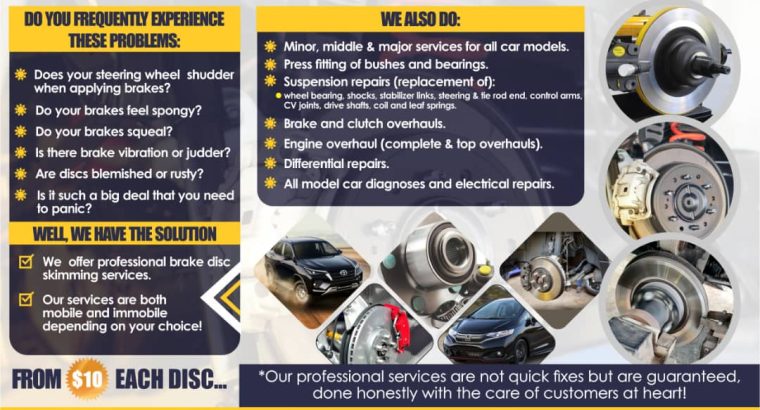 Onboard / OnCar brake disc skimming