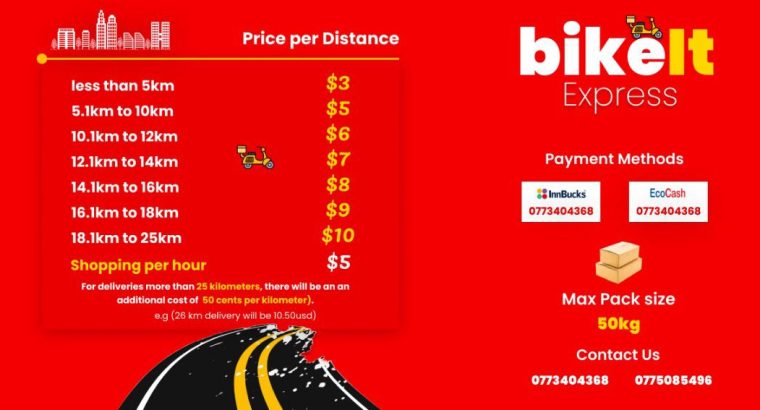 Affordable Harare Bike Delivery Services
