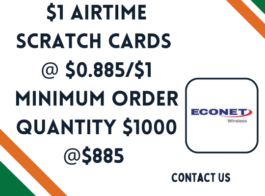 Econet $1 Physical Airtime Cards Available!!